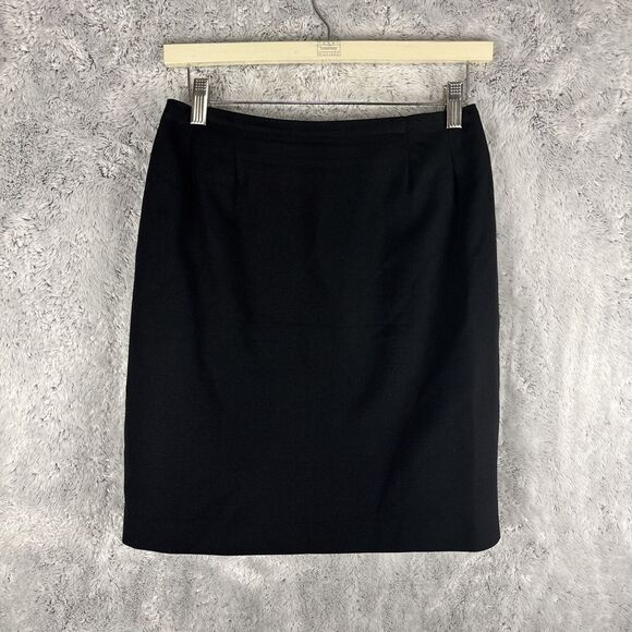 Vintage Cache Hairston Roberson Black Pencil Skirt Stretchy Strait Size 6 Work - Picture 1 of 6